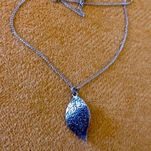 Silver leaf necklace